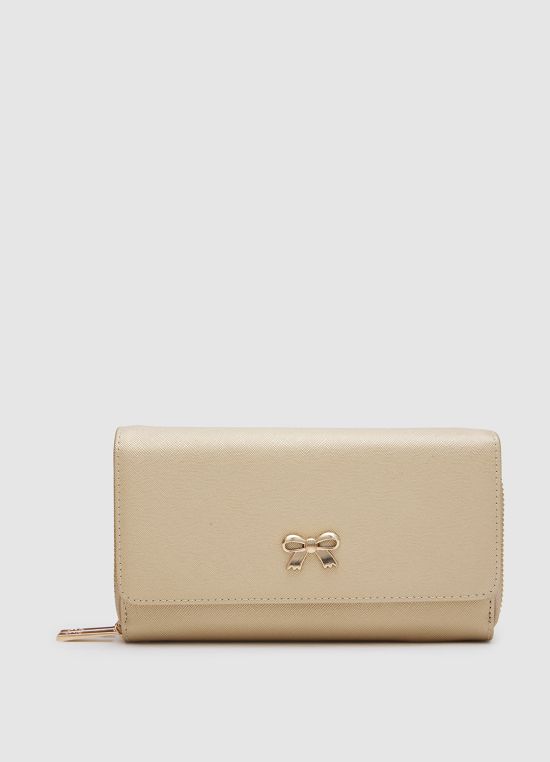 Globus Women Gold Solid Envelope Wallet