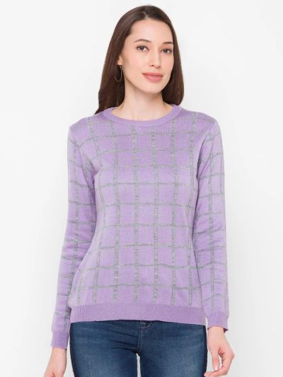 Globus Lavender Checked Sweater