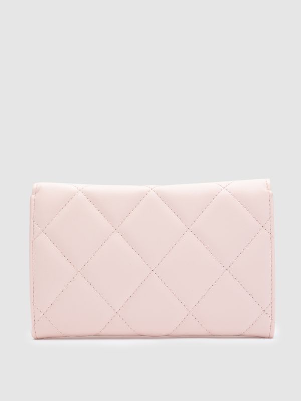 Globus Nude Textured PU Envelope Wallet with Bow Detail