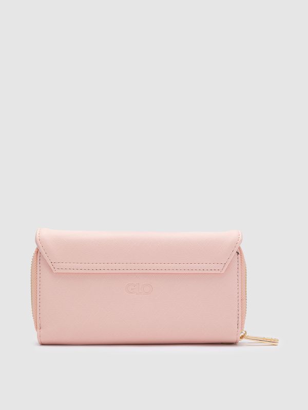 Globus Nude Solid PU Envelope Wallet with Bow Detail