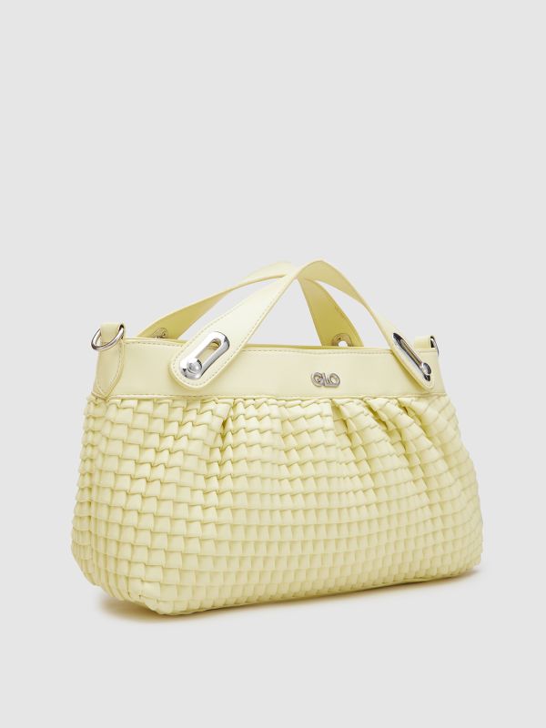 Globus Women Yellow Textured Handheld Bag