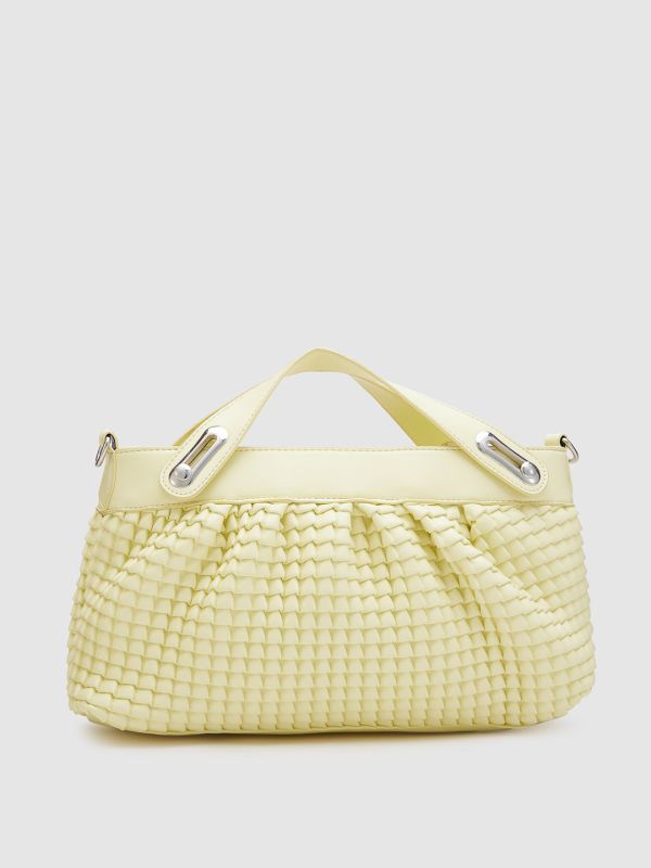 Globus Women Yellow Textured Handheld Bag