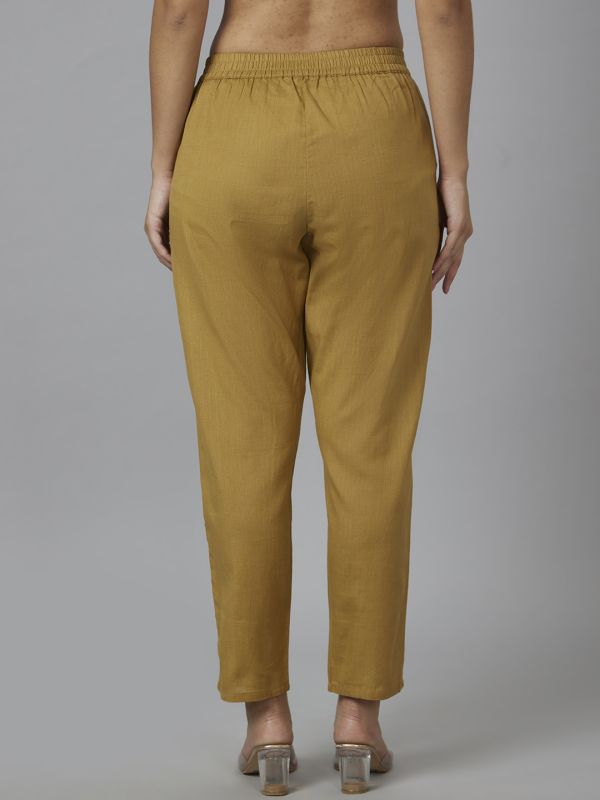 Globus Women Gold Straight Fit Trouser