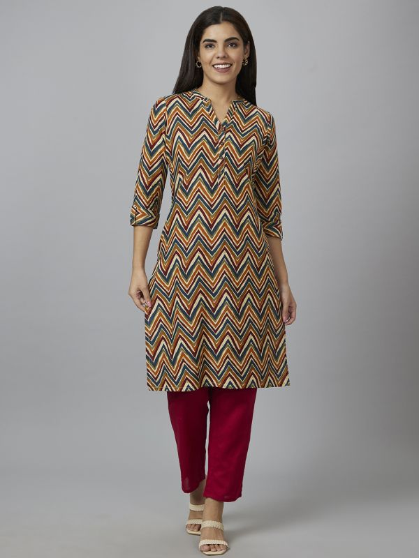 Globus Women Multi Printed Straight Kurta