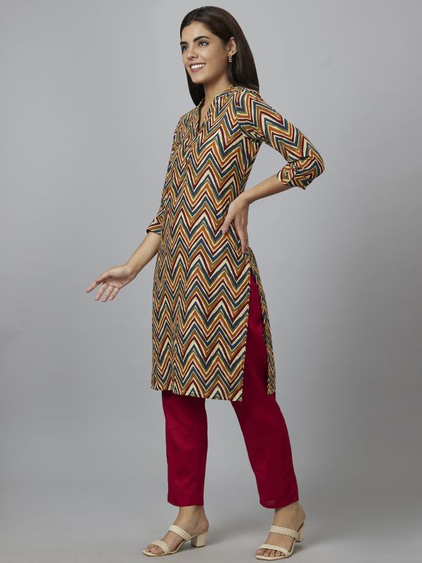 Globus Women Multi Printed Straight Kurta