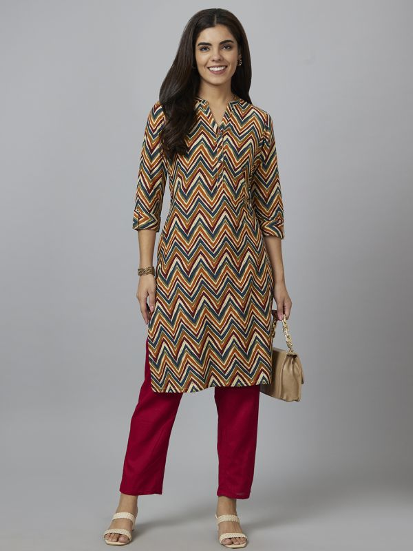 Globus Women Multi Printed Straight Kurta