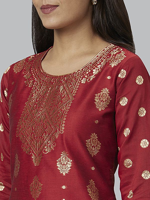 Globus Women Red Printed Straight Kurta