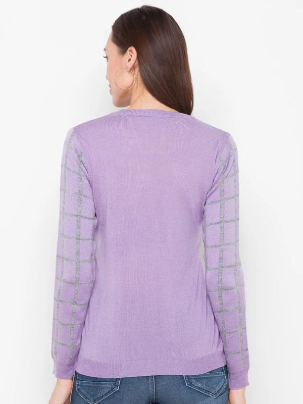 Globus Lavender Checked Sweater