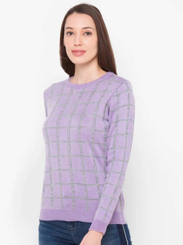 Globus Lavender Checked Sweater