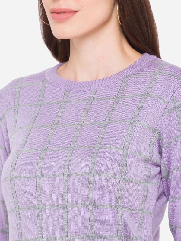 Globus Lavender Checked Sweater