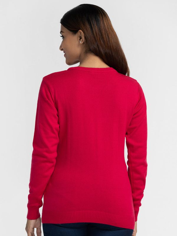 Globus Fuchsia Solid Pullover Sweater