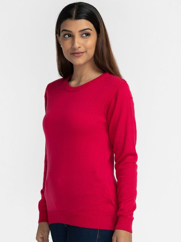 Globus Fuchsia Solid Pullover Sweater