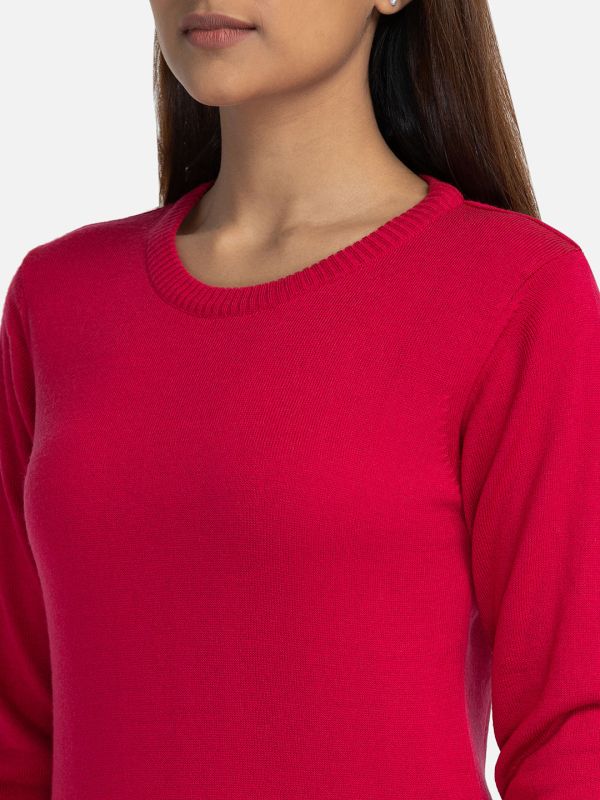 Globus Fuchsia Solid Pullover Sweater