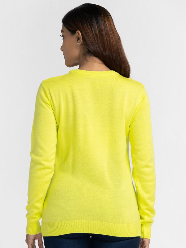 Globus Green Solid Pullover Sweater