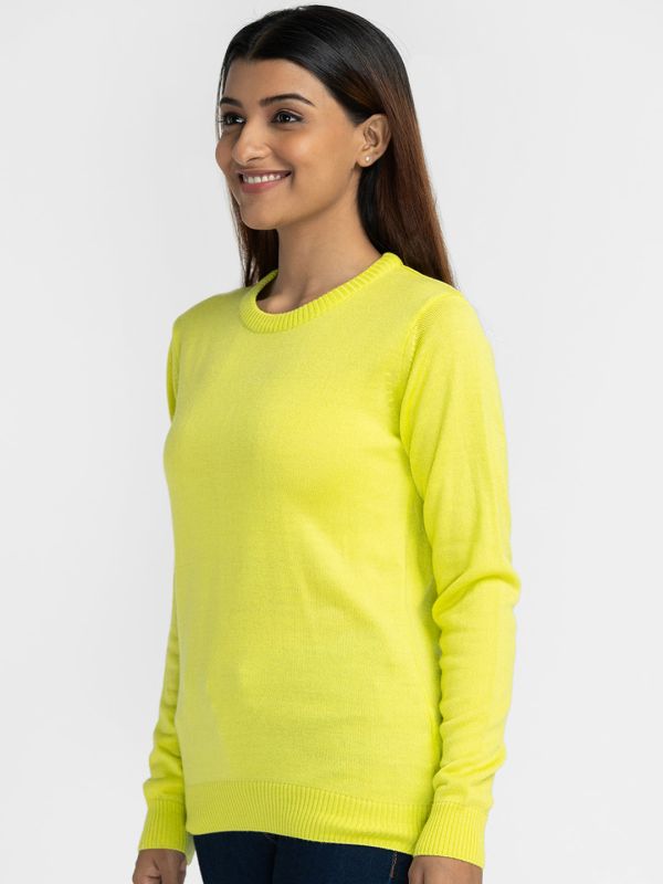 Globus Green Solid Pullover Sweater