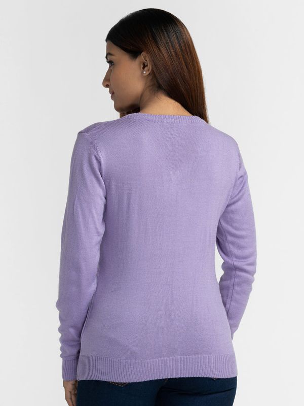 Globus Lavender Solid Pullover Sweater