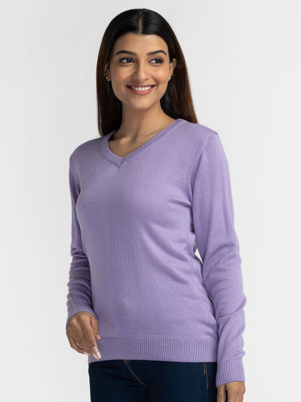 Globus Lavender Solid Pullover Sweater