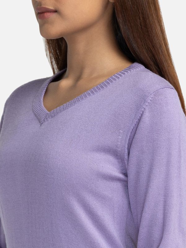 Globus Lavender Solid Pullover Sweater